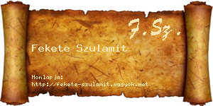 Fekete Szulamit névjegykártya